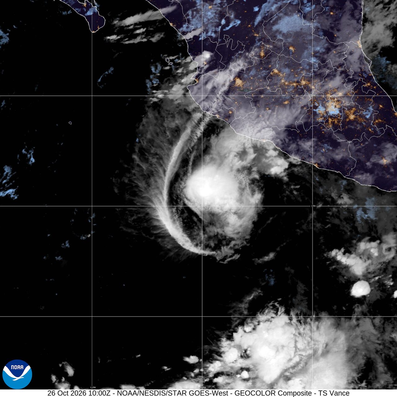Tropical Storm Vance offshore of Mexico, Alaska storm highlighted: Weather briefing for October 26, 2026