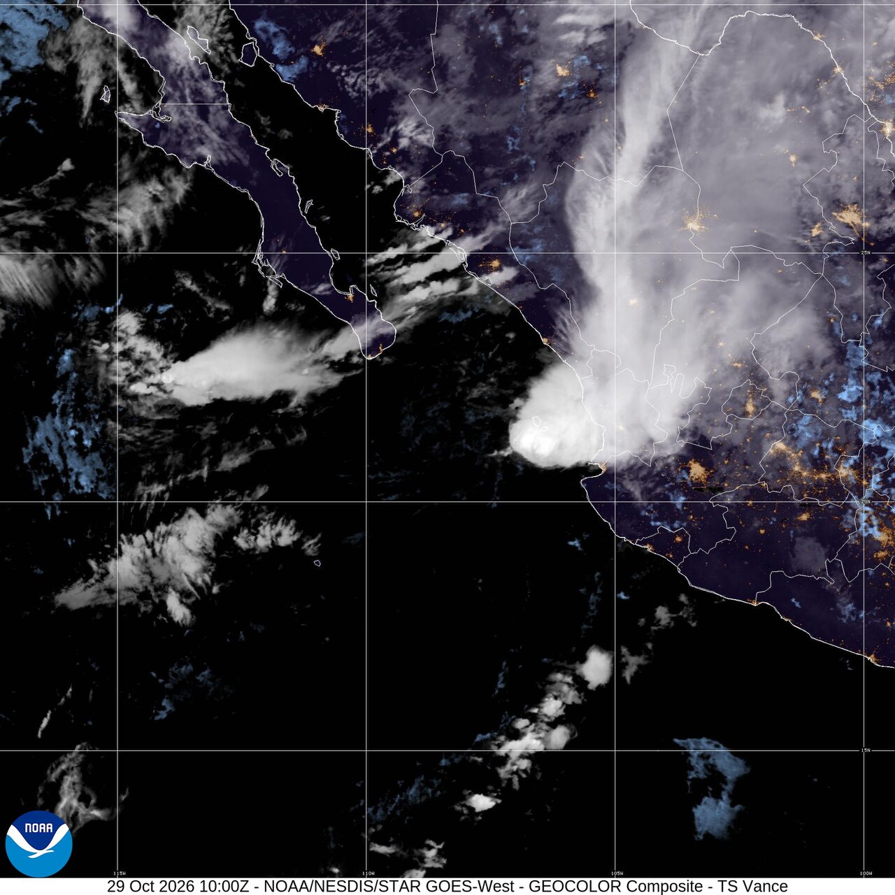 Tropical Storm Vance off Mexico; flood threat in the Southwest: Weather briefing for October 29, 2026